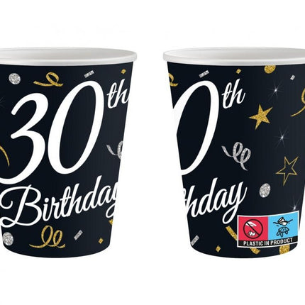 Happy Birthday 30 B&C papír pohár 6 db-os 200 ml