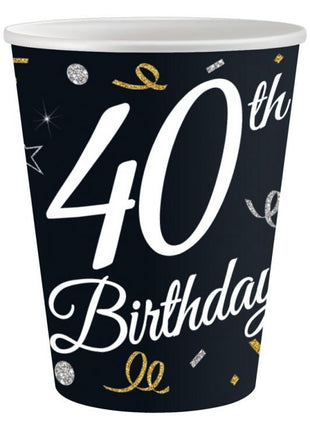 Happy Birthday 40 B&C papír pohár 6 db-os 200 ml