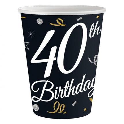 Happy Birthday 40 B&C papír pohár 6 db-os 200 ml