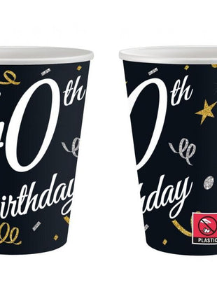 Happy Birthday 40 B&C papír pohár 6 db-os 200 ml