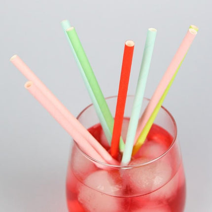Színes Pastel papír szívószál 24 db-os