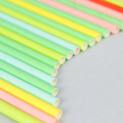 Színes Pastel papír szívószál 24 db-os
