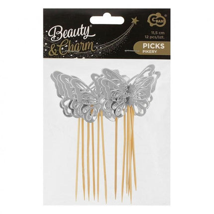 Pillangó Silver díszítő pálca 12 db-os