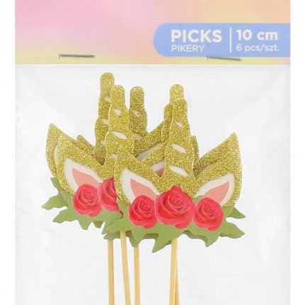 Unikornis Rose díszítő pálca 6 db-os