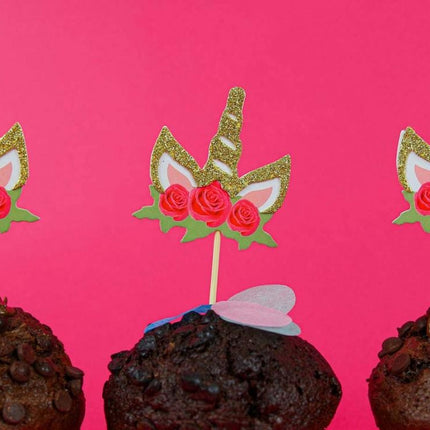 Unikornis Rose díszítő pálca 6 db-os