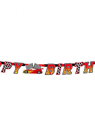 Autóverseny Race Happy Birthday papír felirat 220 cm