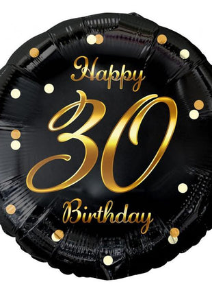 Happy Birthday 30 B&C Gold fólia lufi 36 cm