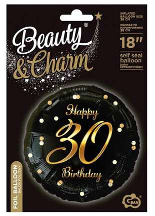 Happy Birthday 30 B&C Gold fólia lufi 36 cm