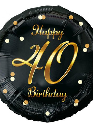 Happy Birthday 40 B&C Gold fólia lufi 36 cm