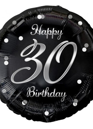 Happy Birthday 30 B&C Silver fólia lufi 36 cm
