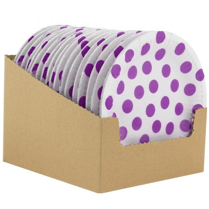 Pöttyös Lavender Polka Dots papírtányér 6 db-os 18 cm
