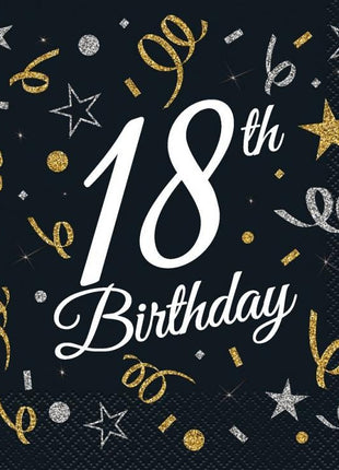 Happy Birthday 18 B&C szalvéta 20 db-os 33x33 cm
