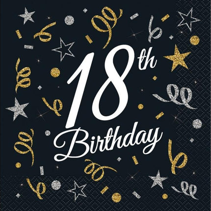 Happy Birthday 18 B&C szalvéta 20 db-os 33x33 cm