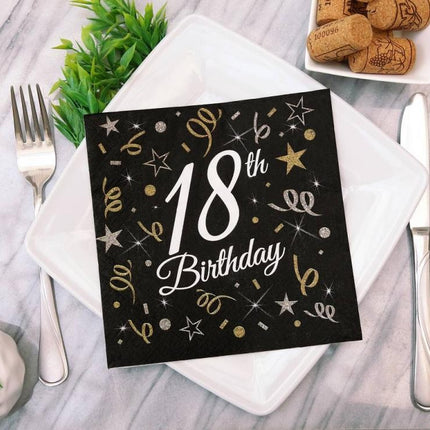 Happy Birthday 18 B&C szalvéta 20 db-os 33x33 cm