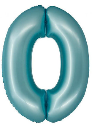 Kék 0-ás Light Blue Mat szám fólia lufi 76 cm
