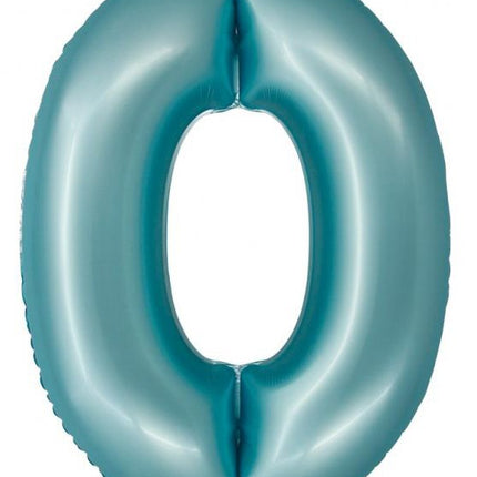 Kék 0-ás Light Blue Mat szám fólia lufi 76 cm