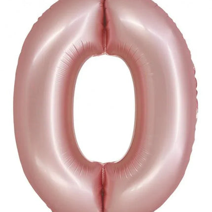 Rózsaszín 0-ás Light Pink Mat szám fólia lufi 76 cm