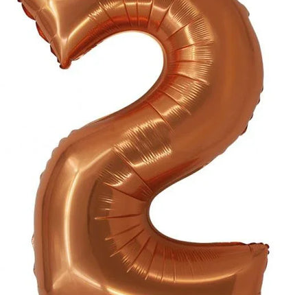 Réz 2-es Copper szám fólia lufi 76 cm