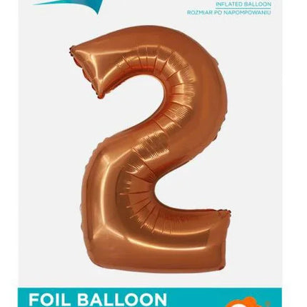 Réz 2-es Copper szám fólia lufi 76 cm