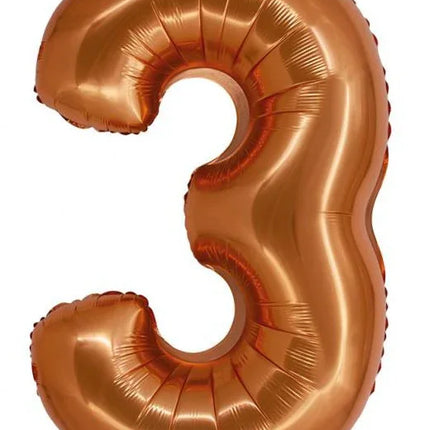 Réz 3-as Copper szám fólia lufi 76 cm