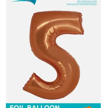 Réz 5-ös Copper szám fólia lufi 76 cm