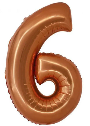 Réz 6-os Copper szám fólia lufi 76 cm