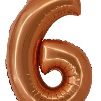 Réz 6-os Copper szám fólia lufi 76 cm