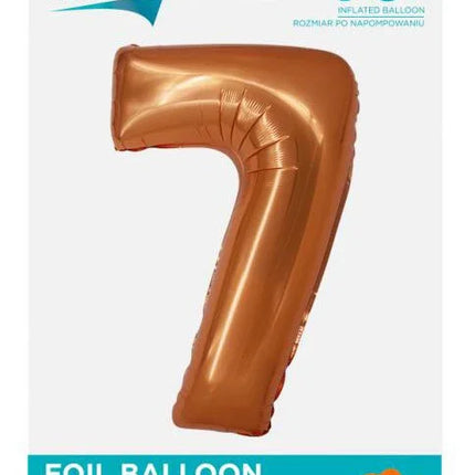 Réz 7-es Copper szám fólia lufi 76 cm