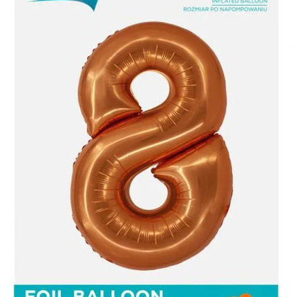 Réz 8-as Copper szám fólia lufi 76 cm