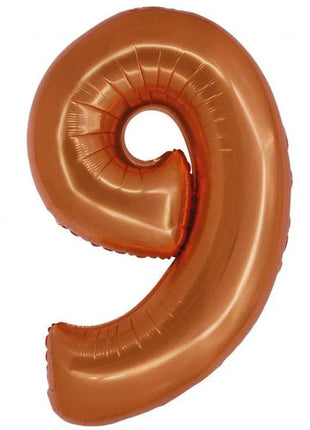 Réz 9-es Copper szám fólia lufi 76 cm