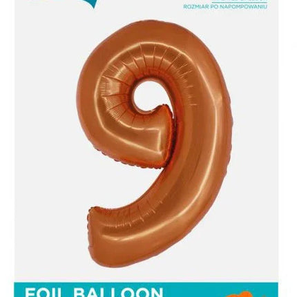 Réz 9-es Copper szám fólia lufi 76 cm
