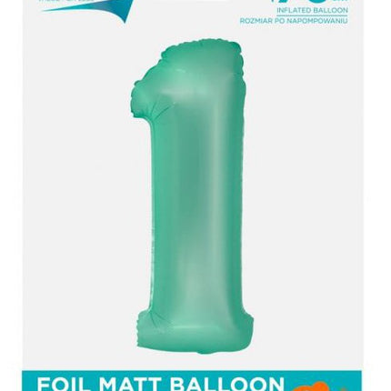 Menta 1-es Mint Mat szám fólia lufi 76 cm