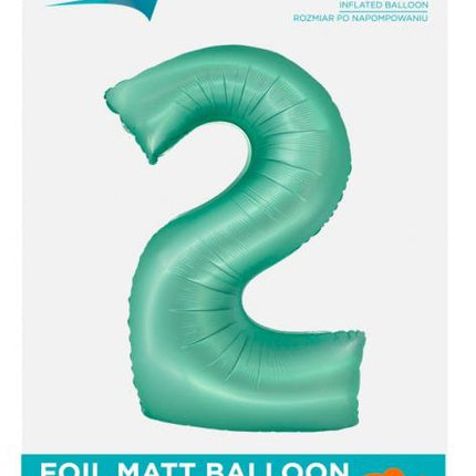Menta 2-es Mint Mat szám fólia lufi 76 cm