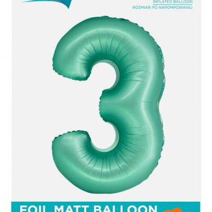 Menta 3-as Mint Mat szám fólia lufi 76 cm