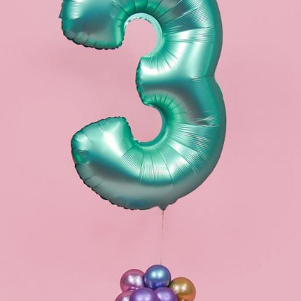 Menta 3-as Mint Mat szám fólia lufi 76 cm