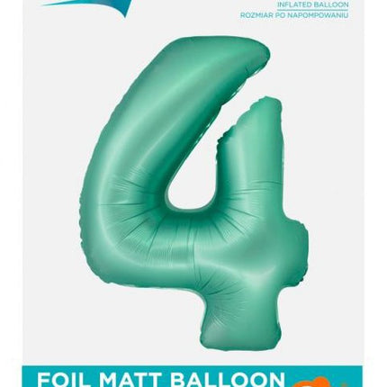 Menta 4-es Mint Mat szám fólia lufi 76 cm