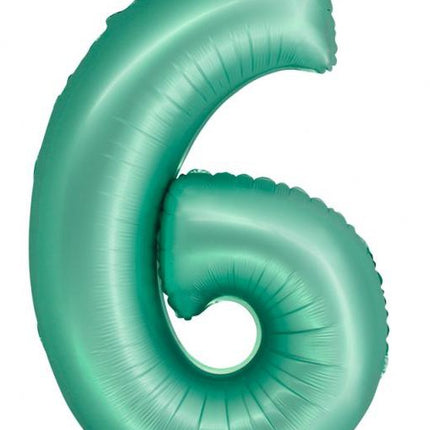 Menta 6-os Mint Mat szám fólia lufi 76 cm