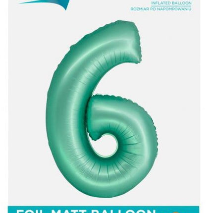 Menta 6-os Mint Mat szám fólia lufi 76 cm