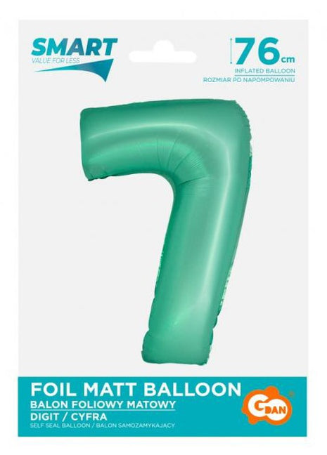 Menta 7-es Mint Mat szám fólia lufi 76 cm