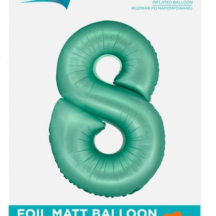 Menta 8-as Mint Mat szám fólia lufi 76 cm