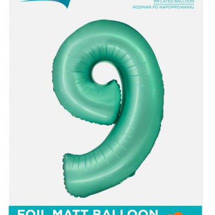 Menta 9-es Mint Mat szám fólia lufi 76 cm