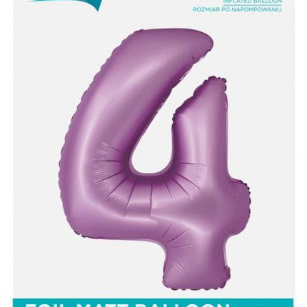 Levendula 4-es Lavender Mat szám fólia lufi 76 cm
