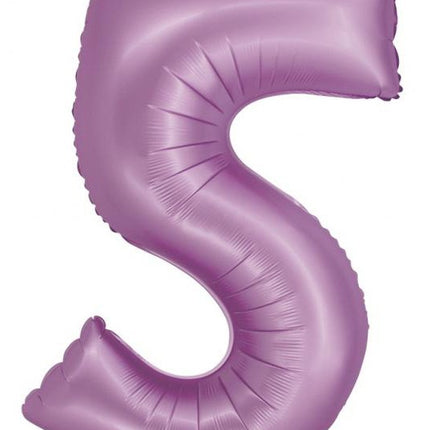Levendula 5-ös Lavender Mat szám fólia lufi 76 cm