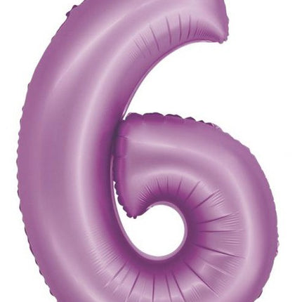 Levendula 6-os Lavender Mat szám fólia lufi 76 cm