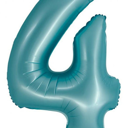 Kék 4-es Light Blue Mat szám fólia lufi 76 cm