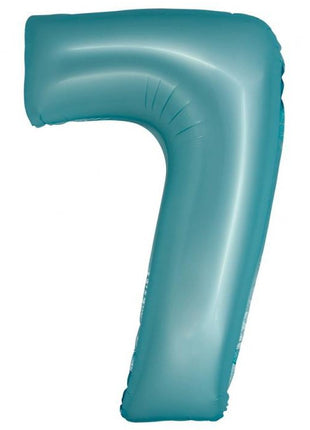 Kék 7-es Light Blue Mat szám fólia lufi 76 cm