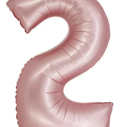 Rózsaszín 2-es Light Pink Mat szám fólia lufi 76 cm