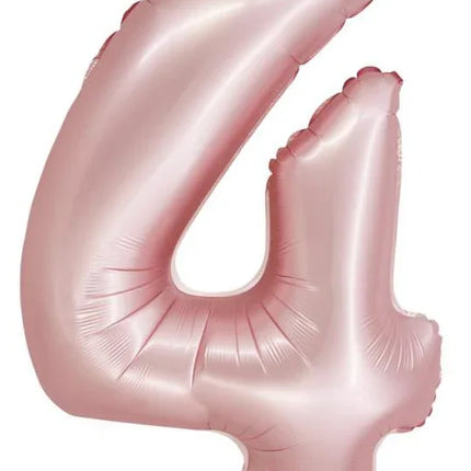 Rózsaszín 4-es Light Pink Mat szám fólia lufi 76 cm