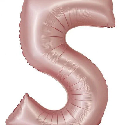 Rózsaszín 5-ös Light Pink Mat szám fólia lufi 76 cm