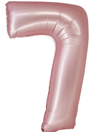 Rózsaszín 7-es Light Pink Mat szám fólia lufi 76 cm